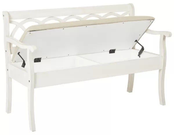 Entryway Furniture-Kirkland's Home Cartland Storage Bench White