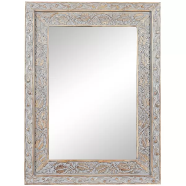 Decorative Mirrors-Kirkland's Home Carved Floral Mango Wood Mirror