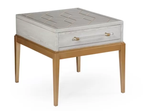 Accent & End Tables-Kirkland's Home Carved Graphite And Gold Accent Table, 24X28 Gray