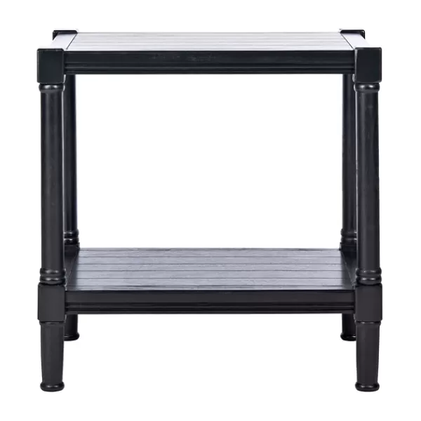 Accent & End Tables-Kirkland's Home Carved Pinewood Farmhouse Accent Table Black