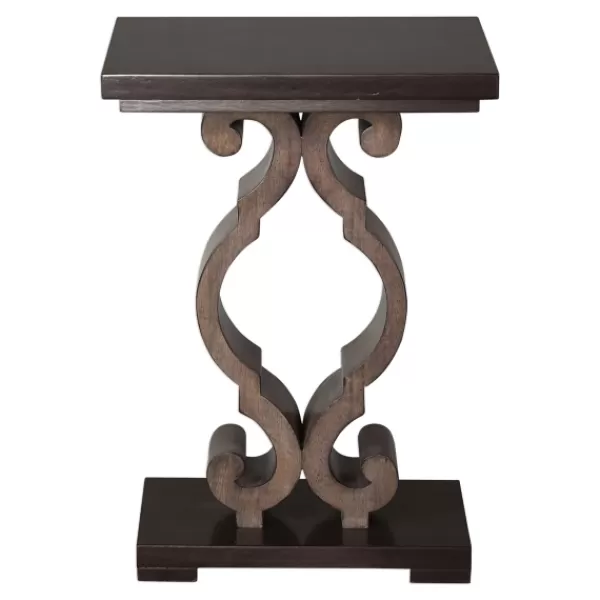 Accent & End Tables-Kirkland's Home Carved Wood Decorative Accent Table Brown