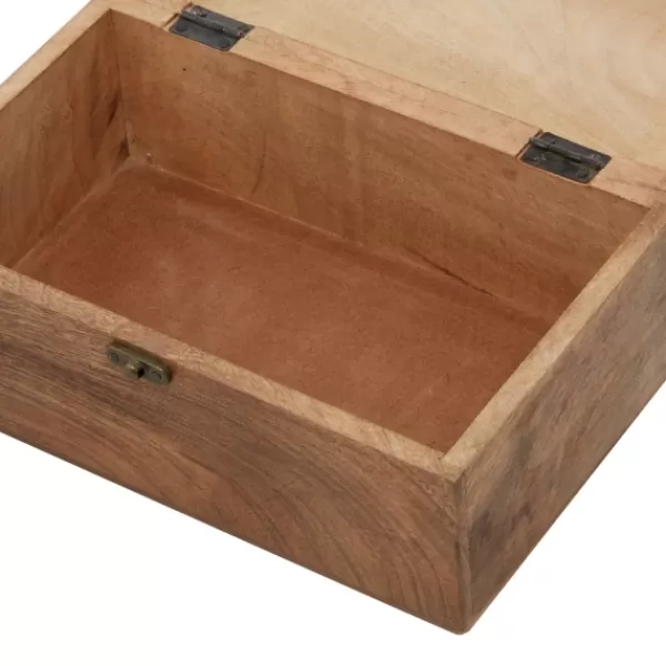 Baskets & Boxes-Kirkland's Home Carved Wood Decorative Boxes, Set Of 3 Brown