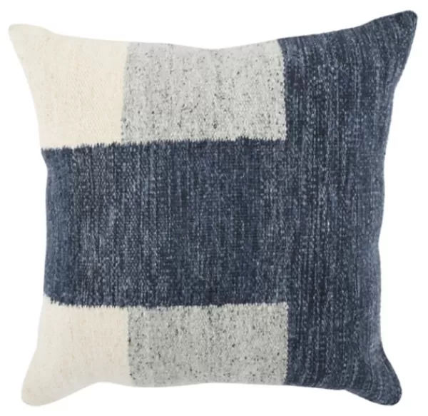 Pillows-Kirkland's Home Casey Navy Color Block Throw Pillow Blue/Ivory/Gray