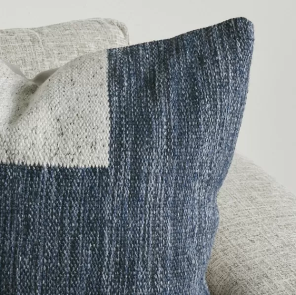 Pillows-Kirkland's Home Casey Navy Color Block Throw Pillow Blue/Ivory/Gray