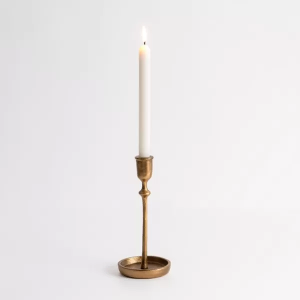 Candle Holders-Kirkland's Home Cast Iron Taper Candle Holder, 10 In. Gold