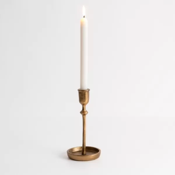 Candle Holders-Kirkland's Home Cast Iron Taper Candle Holder, 8 In. Gold