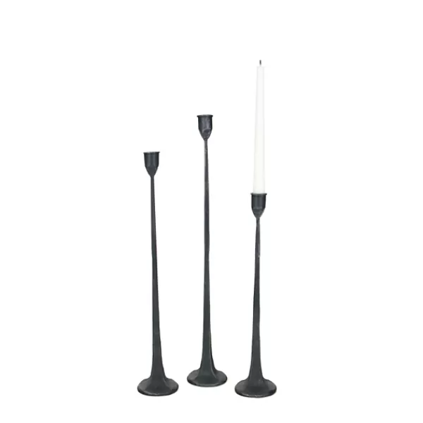 Candle Holders-Kirkland's Home Cast Iron Taper Candle Holders, Set Of 3 Black