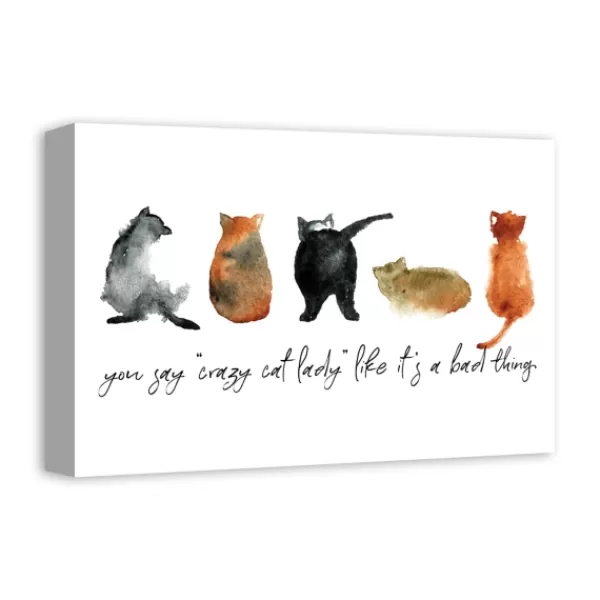 Wall Quotes & Signs-Kirkland's Home Cat Lady Canvas Art Print, 18X12 In. Black/White