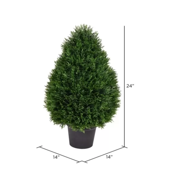 Trees & Topiaries-Kirkland's Home Cedar Cone Potted Topiary, 24 In.