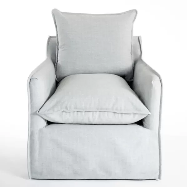 Accent Chairs-Kirkland's Home Celine Sky Swivel Down Armchair Gray