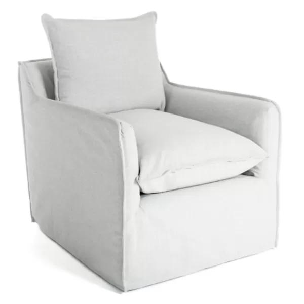 Accent Chairs-Kirkland's Home Celine Sky Swivel Down Armchair Gray