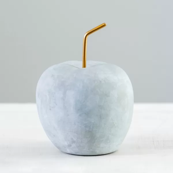 Statues & Figurines-Kirkland's Home Cement Apple Figurine Gray