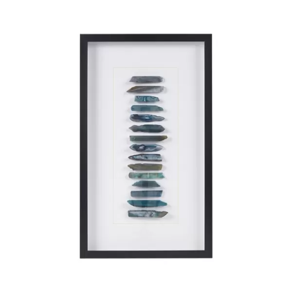 Framed Art-Kirkland's Home Cerulean Agate Martha Stewart Shadowbox Plaque White/Blue