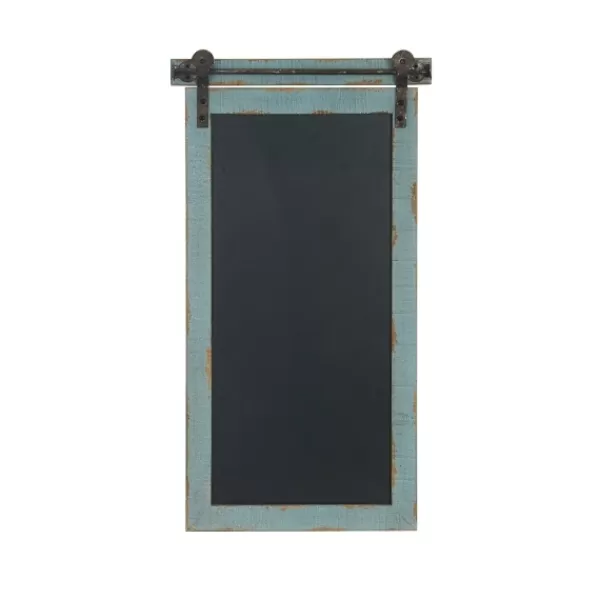 Memo & Chalkboards-Kirkland's Home Cerulean Distressed Blackboard Wall Plaque Blue