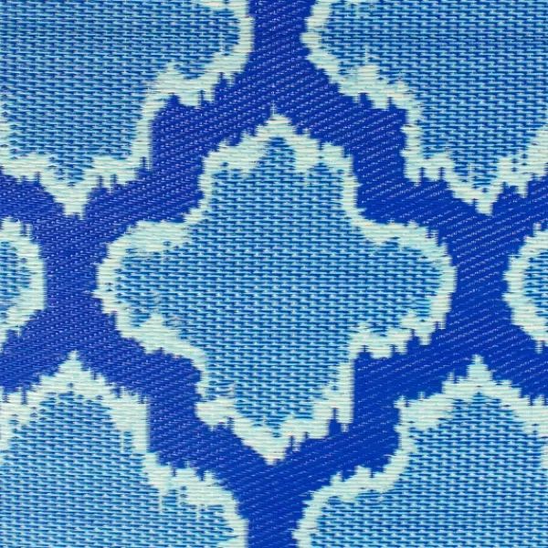 Outdoor Rugs-Kirkland's Home Cerulean Quatrefoil Outdoor Area Rug, 4X6 Blue/White