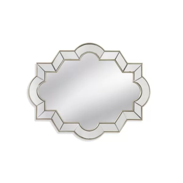 Decorative Mirrors-Kirkland's Home Champagne Silver Curved Frame Wall Mirror