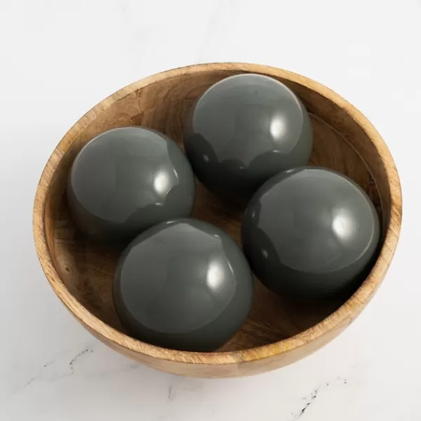 Bowl Filler-Kirkland's Home Charcoal 4-Pc. Solid Porcelain Orb Set Gray