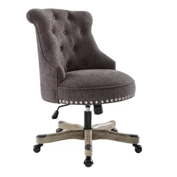 Office Furniture-Kirkland's Home Charcoal Miller Tufted Office Chair Gray