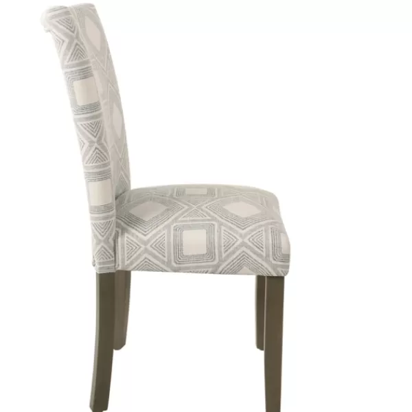 Dining Chairs-Kirkland's Home Charcoal Square Highback Dining Chairs, Set Of 2 Gray/Ivory