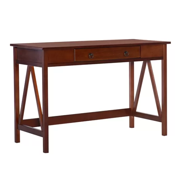 Office Furniture-Kirkland's Home Charleston Antique Tobacco Desk Brown