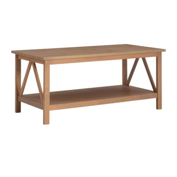 Coffee Tables-Kirkland's Home Charleston Rustic Gray Coffee Table With Shelf