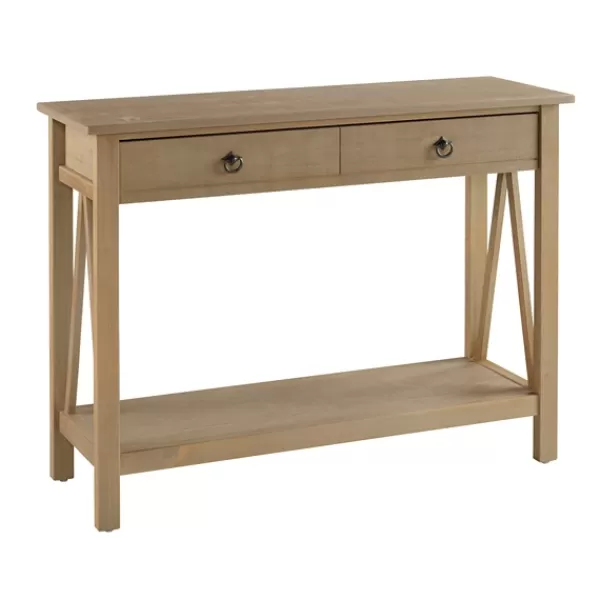 Console Tables-Kirkland's Home Charleston Rustic Gray Console Table With Shelf