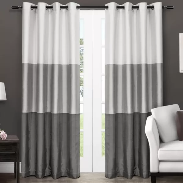 Curtains & Drapes-Kirkland's Home Chateau Stripe Curtain Panel Set, 96 In. Black