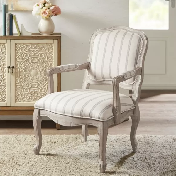 Accent Chairs-Kirkland's Home Chaucer Stripe Accent Chair Tan