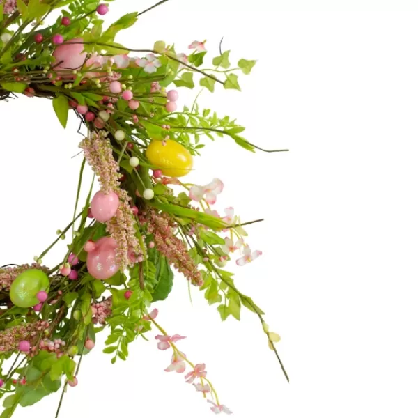 Wreaths-Kirkland's Home Cheerful Colored Eggs Easter Wreath Yellow/Green/Pink