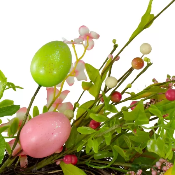 Wreaths-Kirkland's Home Cheerful Colored Eggs Easter Wreath Yellow/Green/Pink