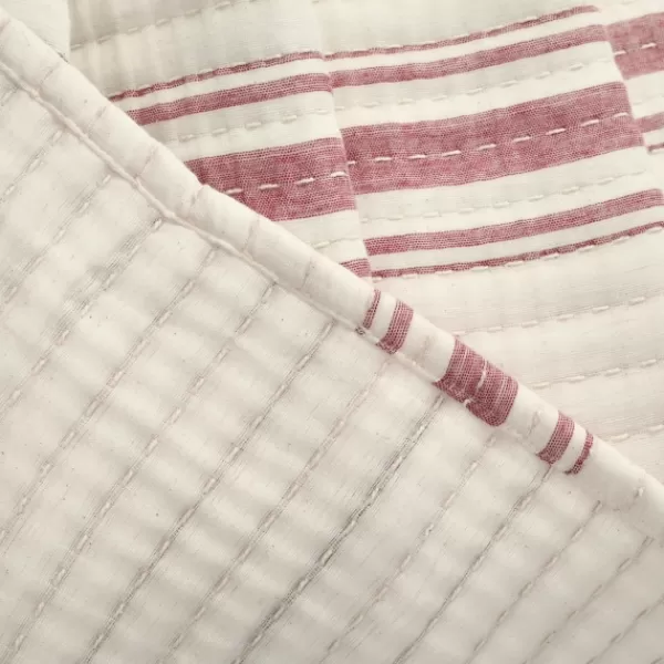 Blankets & Throws-Kirkland's Home Cherry Red Pick Stitch Stripe Decorative Throw Red/White