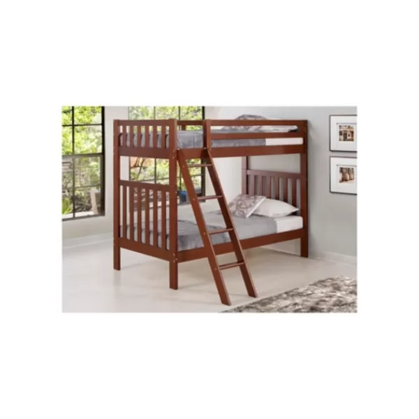 Beds & Headboards-Kirkland's Home Chestnut Pine Wood Detachable Twin Bunk Bed