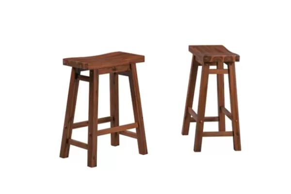 Bar Stools & Counter Height Stools-Kirkland's Home Chestnut Sonoma Saddle Counter Stools, Set Of 2 Brown