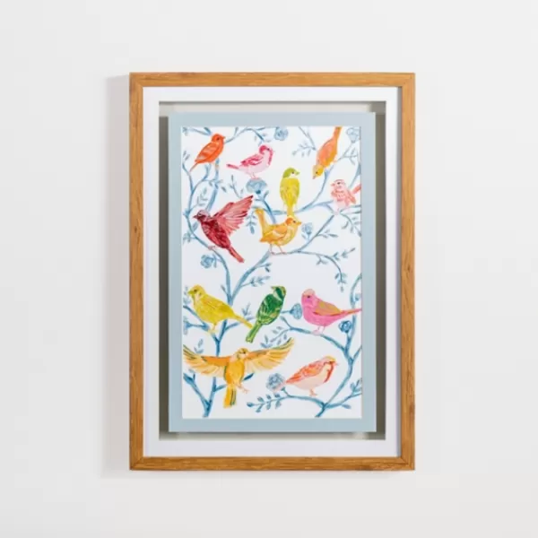 Framed Art-Kirkland's Home Chinoiserie Birds Framed Art Print White/Blue/Multi