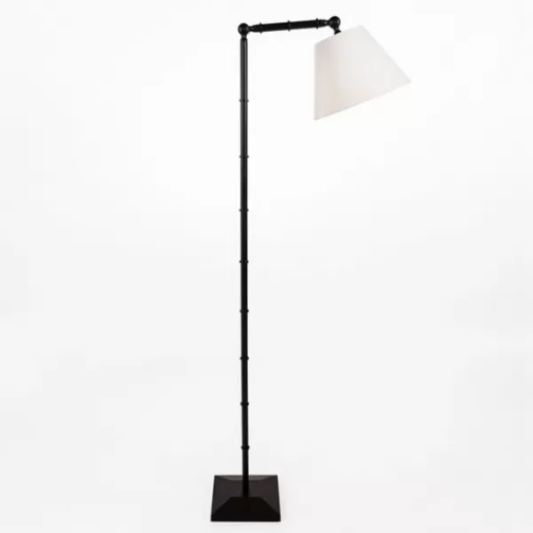 Floor Lamps-Kirkland's Home Chloe Black Grooved Floor Lamp White