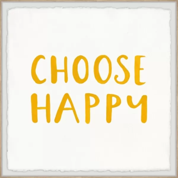 Wall Quotes & Signs-Kirkland's Home Choose Happy Framed Wall Plaque White/Yellow