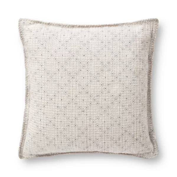 Pillows-Kirkland's Home Chris Loves Julia X Loloi Diamonds Lyla Pillow Ivory/Blue