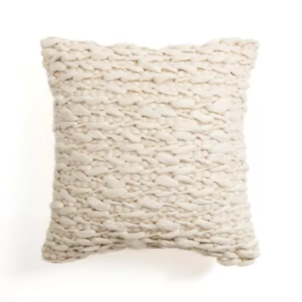 Pillows-Kirkland's Home Chunky Braid Pillow Ivory