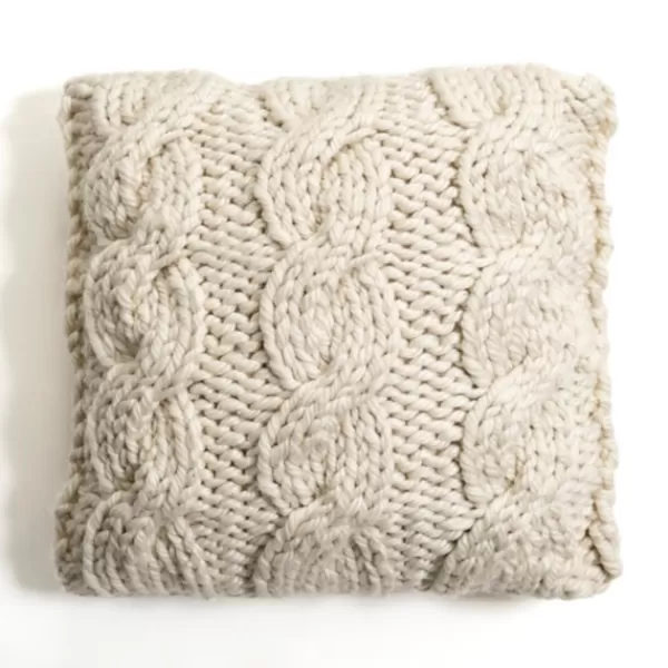 Pillows-Kirkland's Home Chunky Knit Pillow Ivory