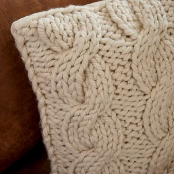 Pillows-Kirkland's Home Chunky Knit Pillow Ivory