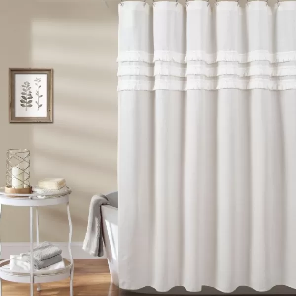 Shower Curtains-Kirkland's Home Ciel Tassel Shower Curtain White