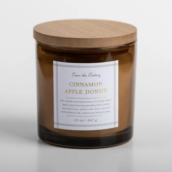 Candles-Kirkland's Home Cinnamon Apple Donut Triple Wick Jar Candle Brown