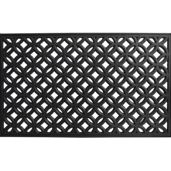 Doormats-Kirkland's Home Circles Rubber Doormat Black