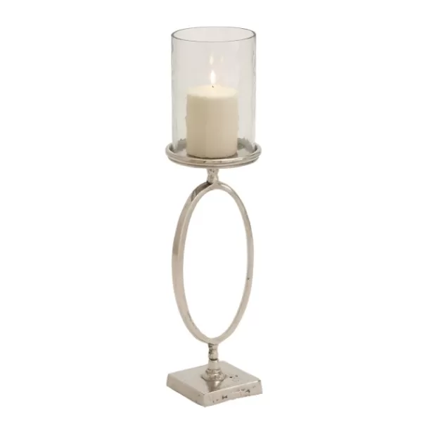 Candle Holders-Kirkland's Home Circular Center Hurricane Candle Holder Black