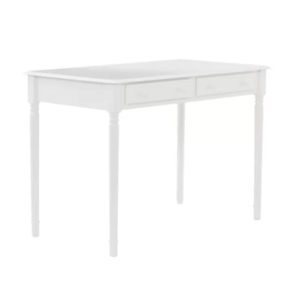 Office Furniture-Kirkland's Home Classic 2-Drawer Wood Desk White