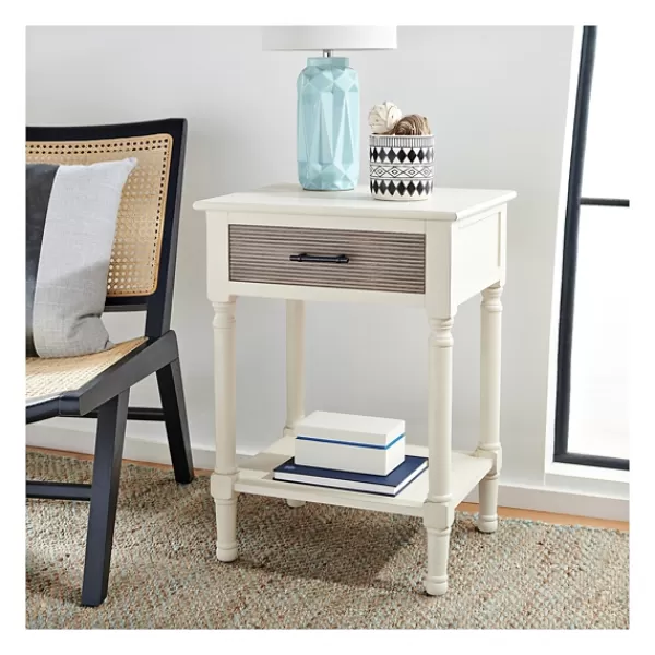 Accent & End Tables-Kirkland's Home Classic Ribbed Drawer Accent Table White