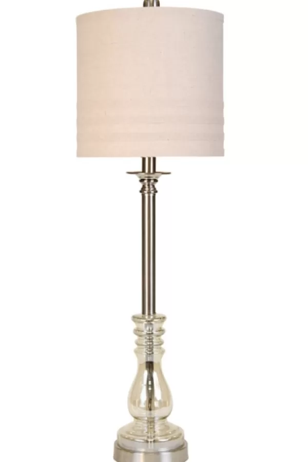 Buffet Lamps-Kirkland's Home Classic Silver With Clear Base Buffet Lamp White