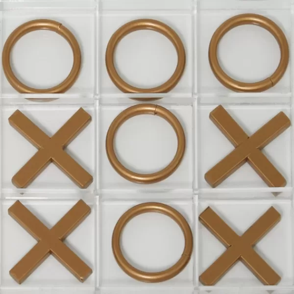 Decorative Accents-Kirkland's Home Clear And Gold Tic Tac Toe Board