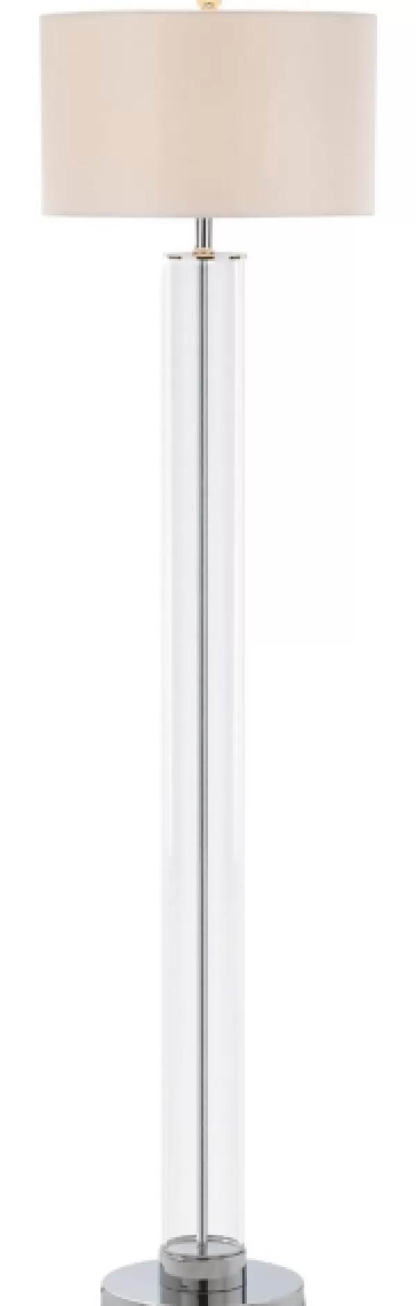 Floor Lamps-Kirkland's Home Clear Glass Demi Floor Lamp Ivory