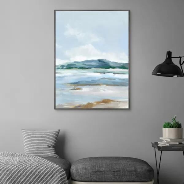 Canvas Art-Kirkland's Home Coastal Mountains I Framed Canvas Art Print Blue